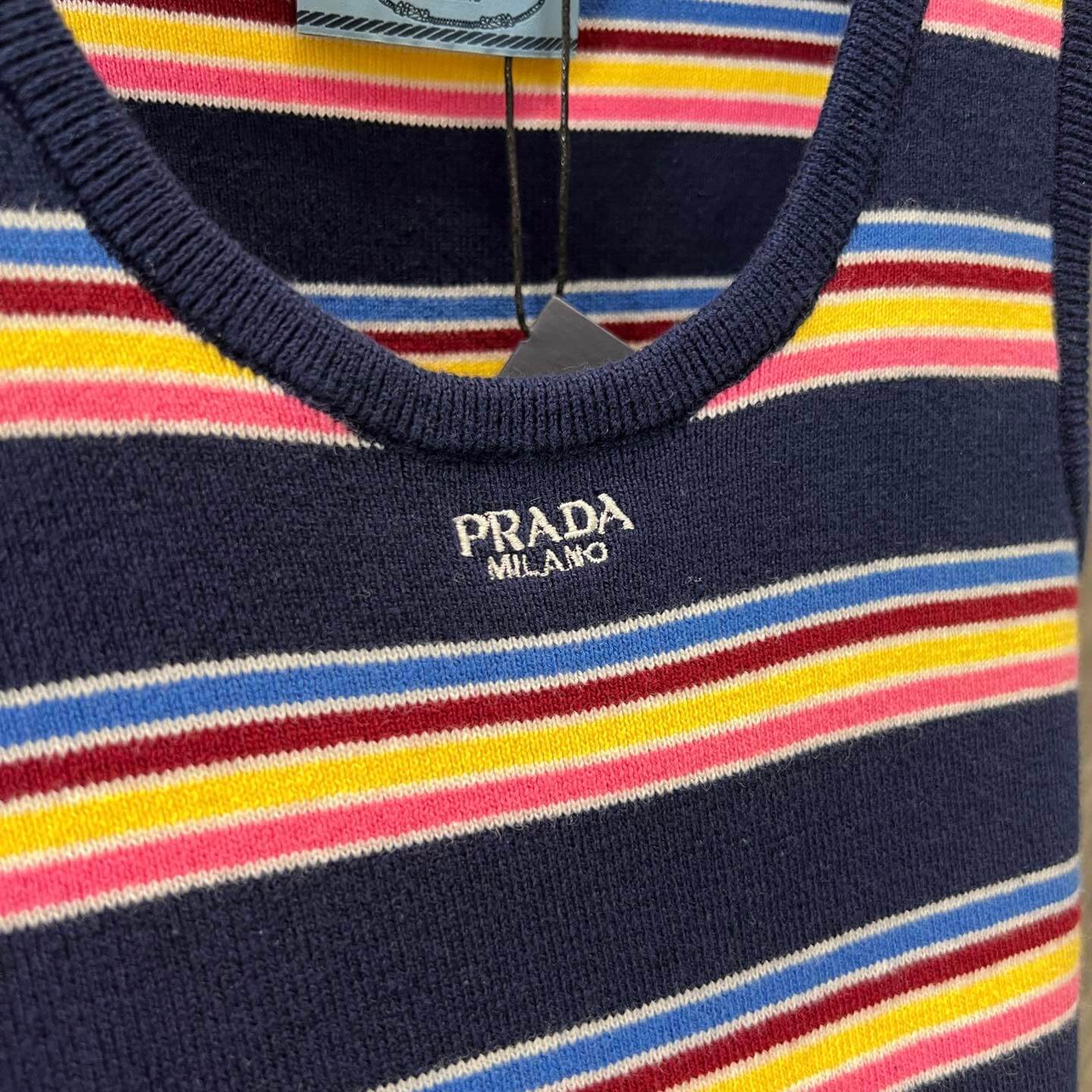 Colorful Striped Knitted Fitted Vest
