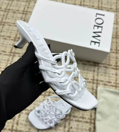 Vacation Style Openwork Low-Heel Sandals