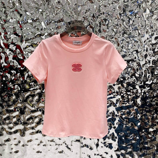 Casual Style Sequined Embroidered T-Shirt