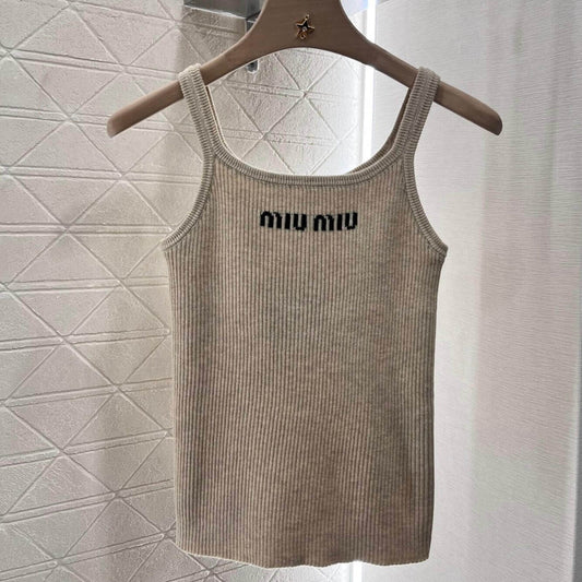 Vertical Rib Texture Camisole Vest